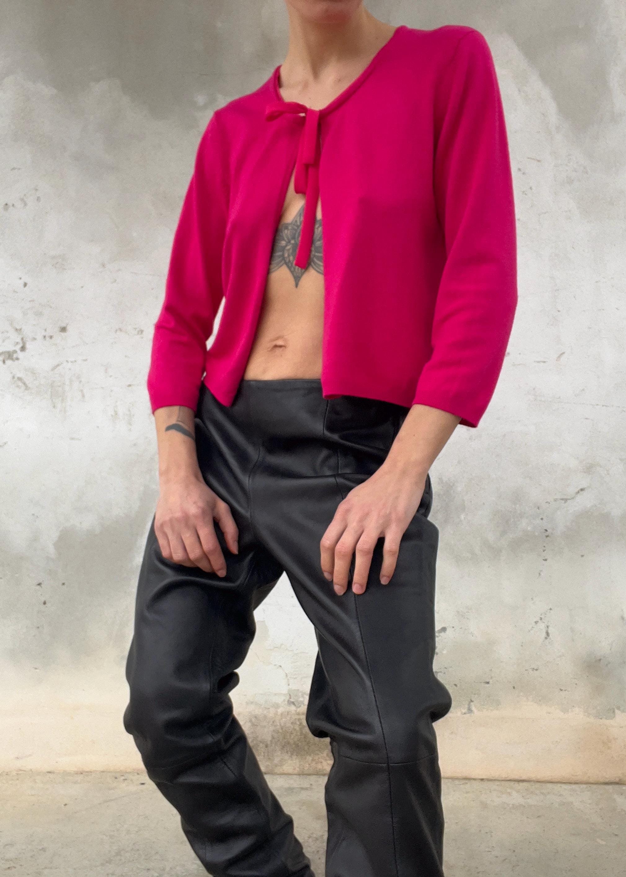 Pantaloni pelle morbida vita bassa