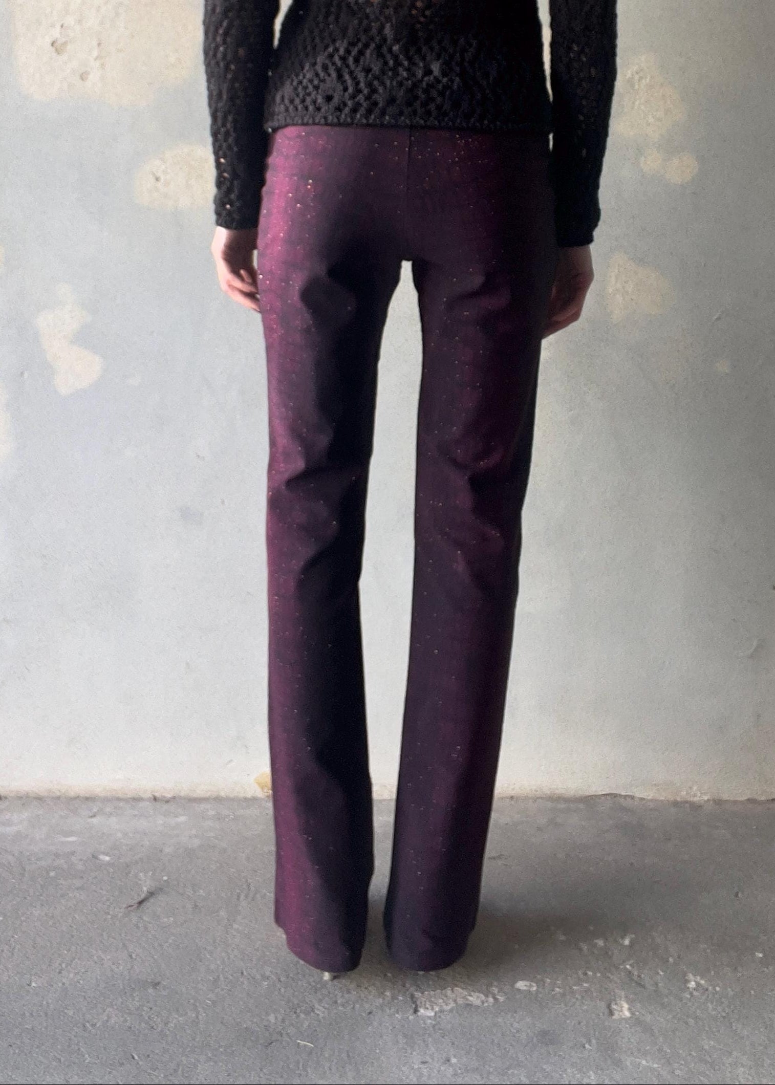 Pantaloni y2k viola con glitter