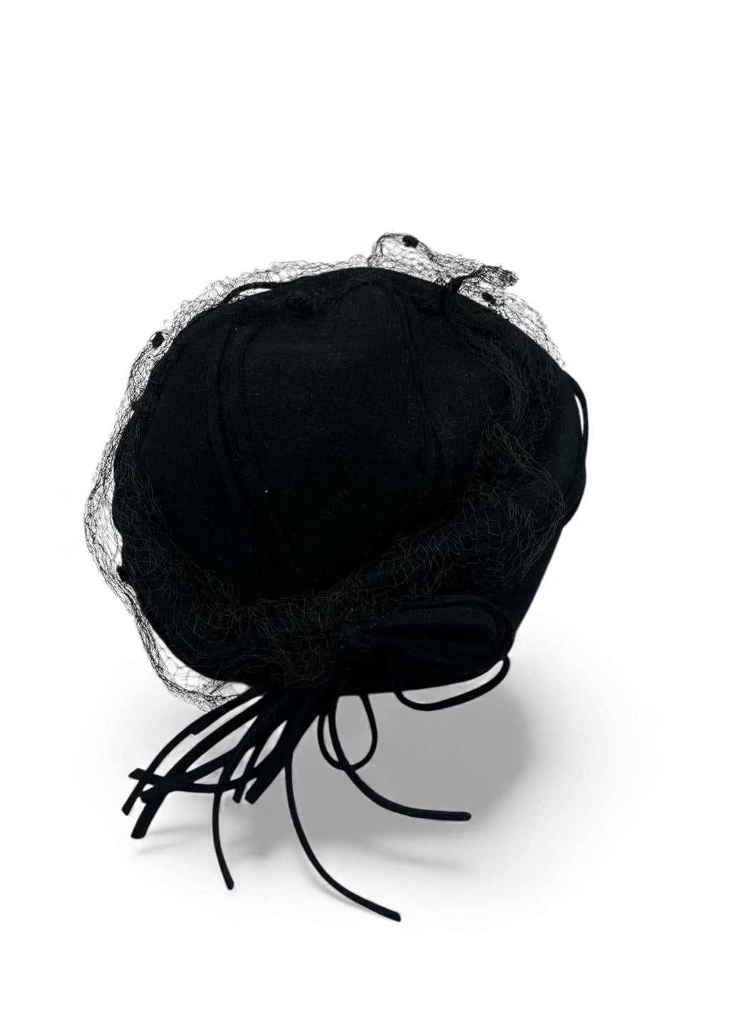 Cappello in lana nero vintage anni '50
