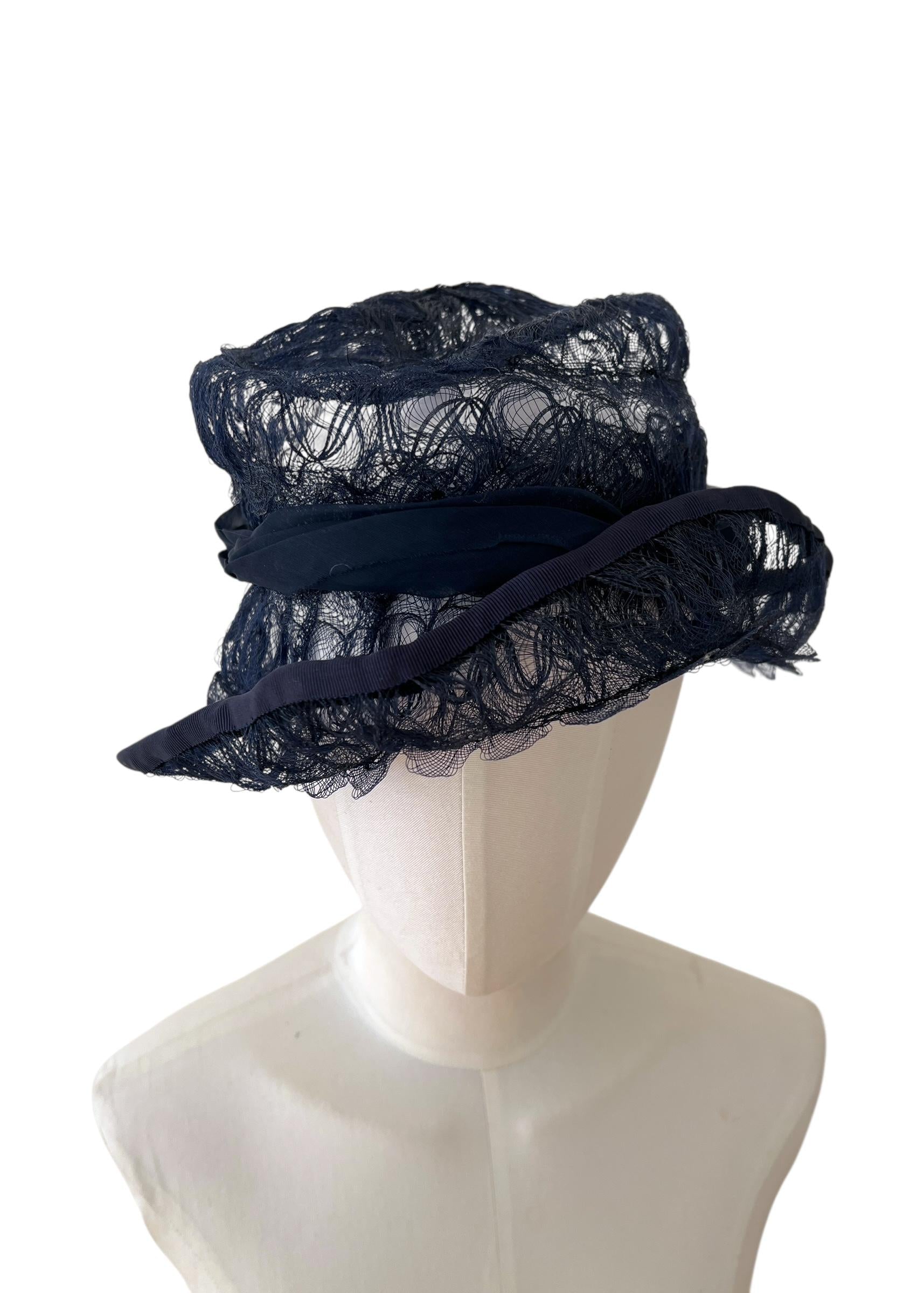 Cappello vintage blu scuro