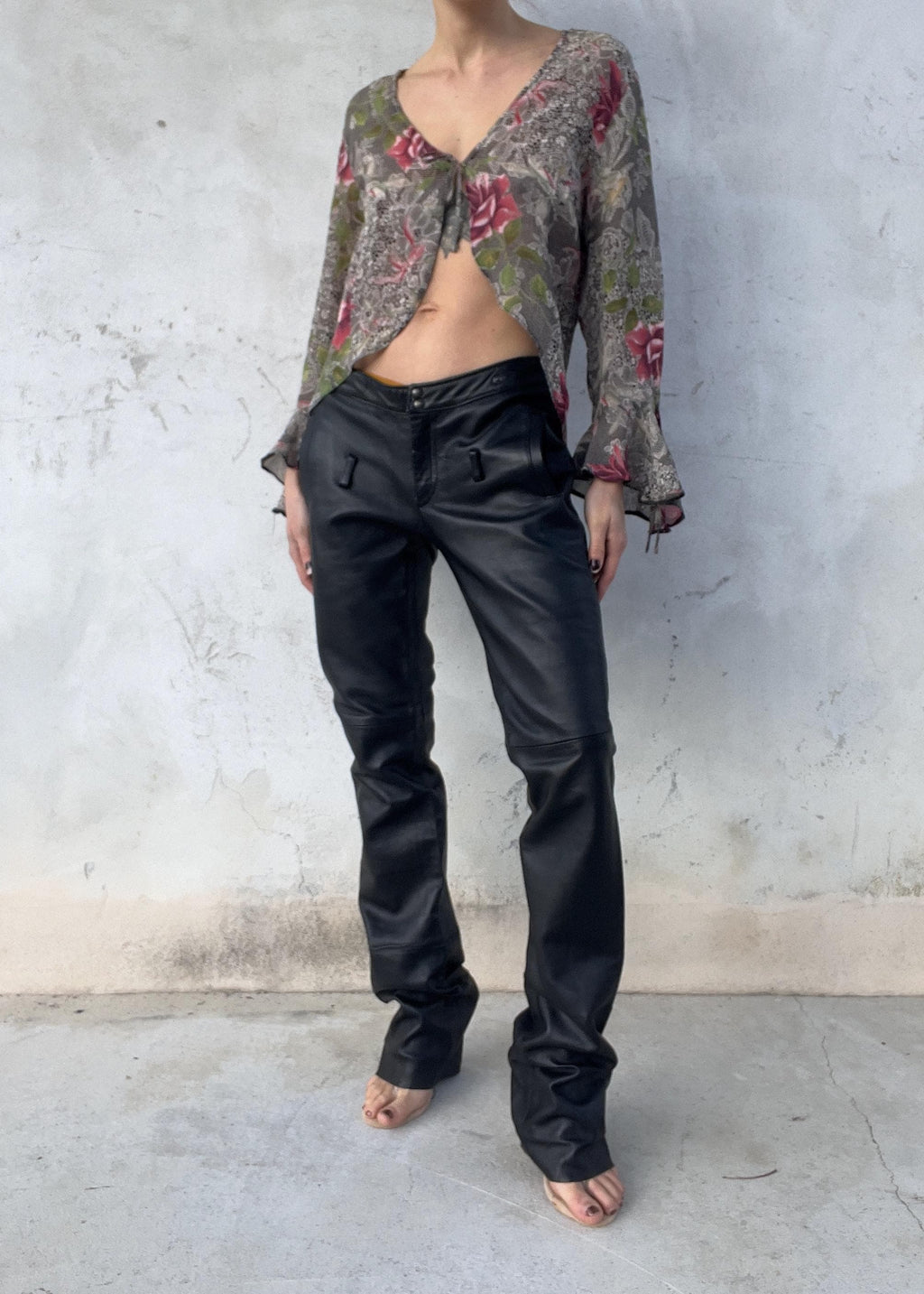 Top vintage stampato rose
