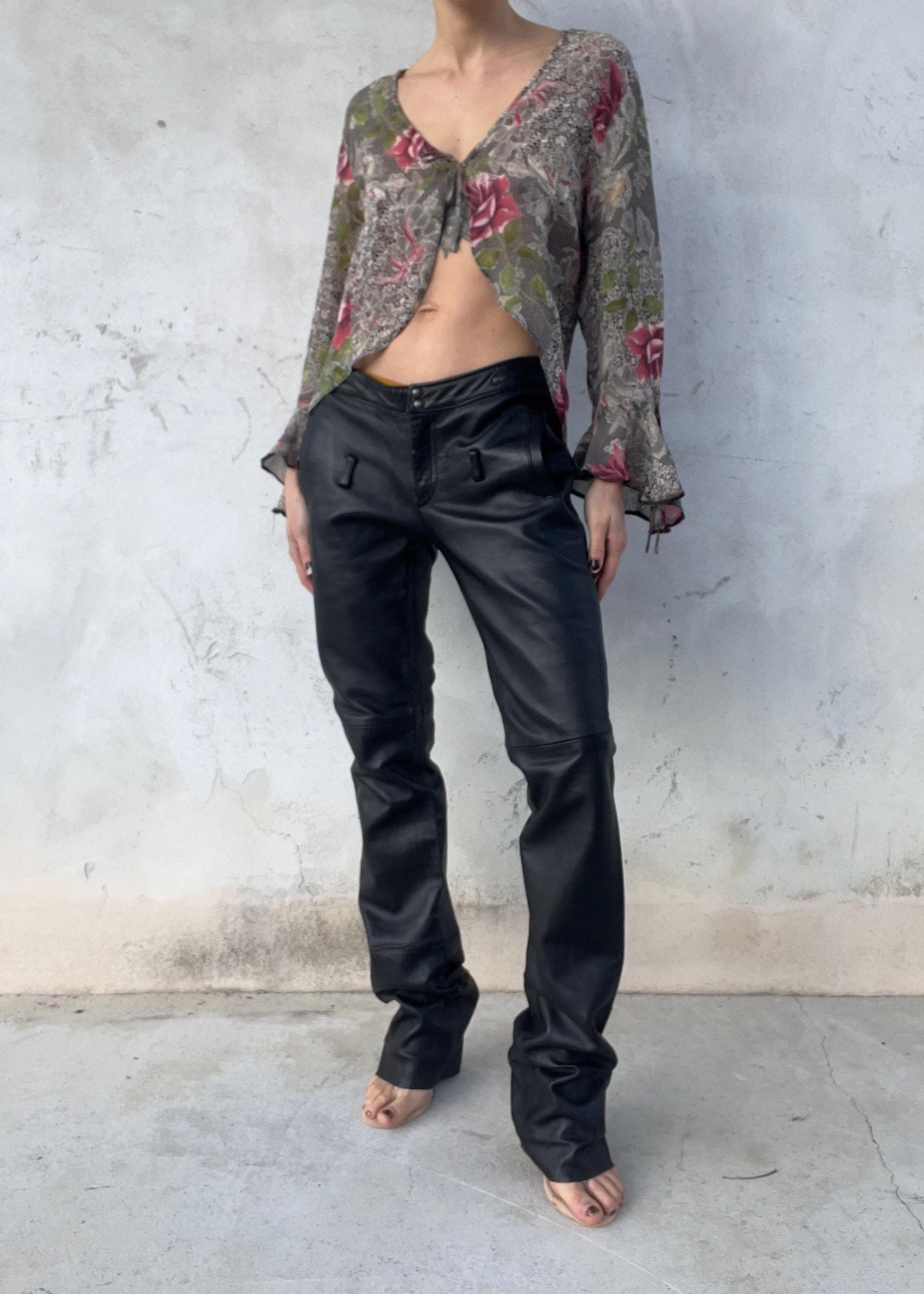 Top vintage stampato rose
