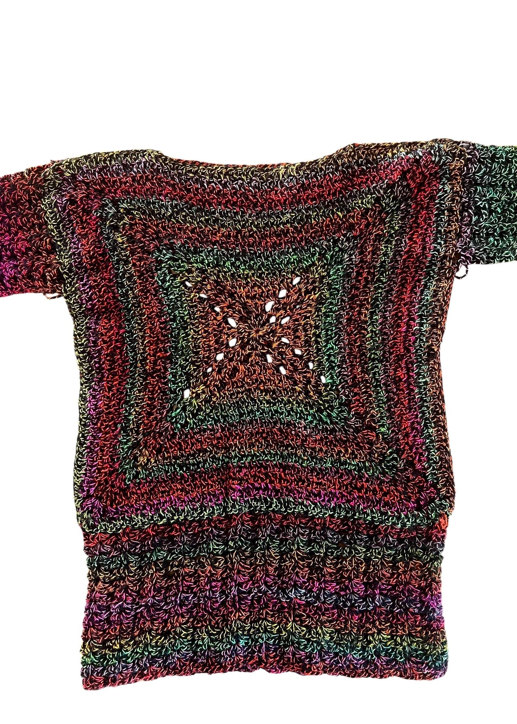 Maglia crochet multicolore