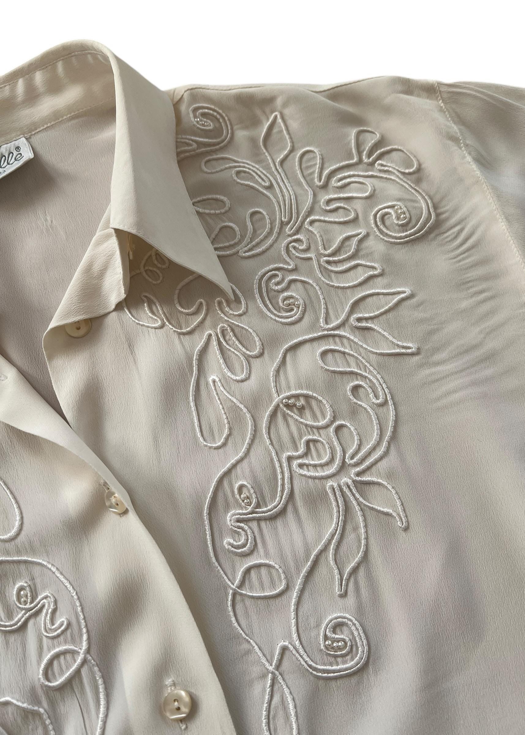 Camicia romantica vintage ricamata