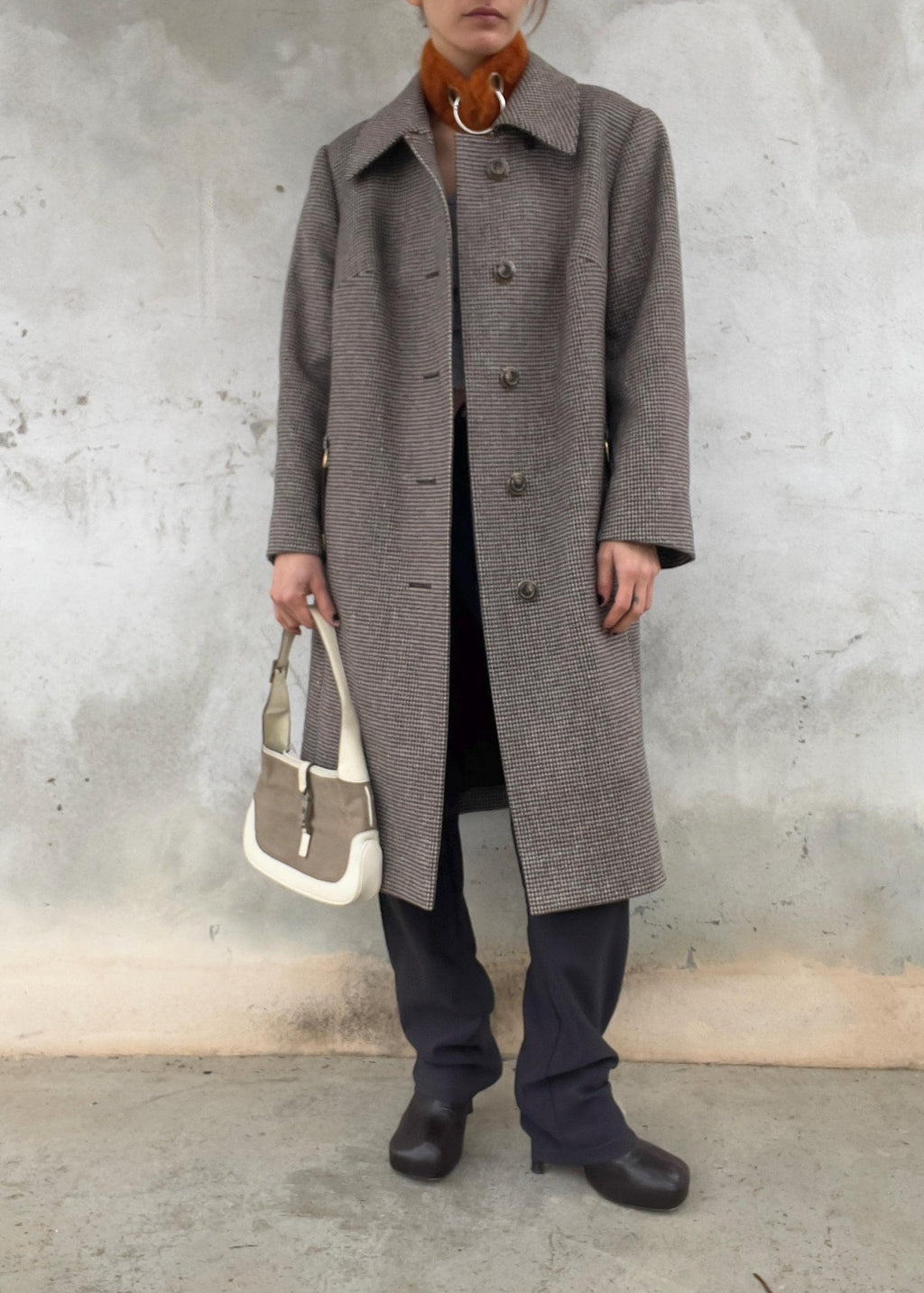 Cappotto invernale pied de pule marrone
