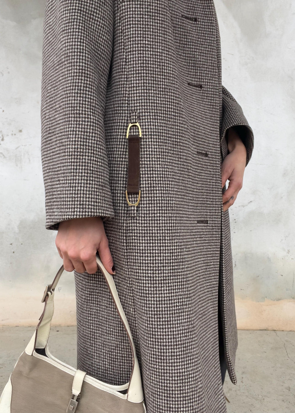 Cappotto invernale pied de pule grigio/marrone