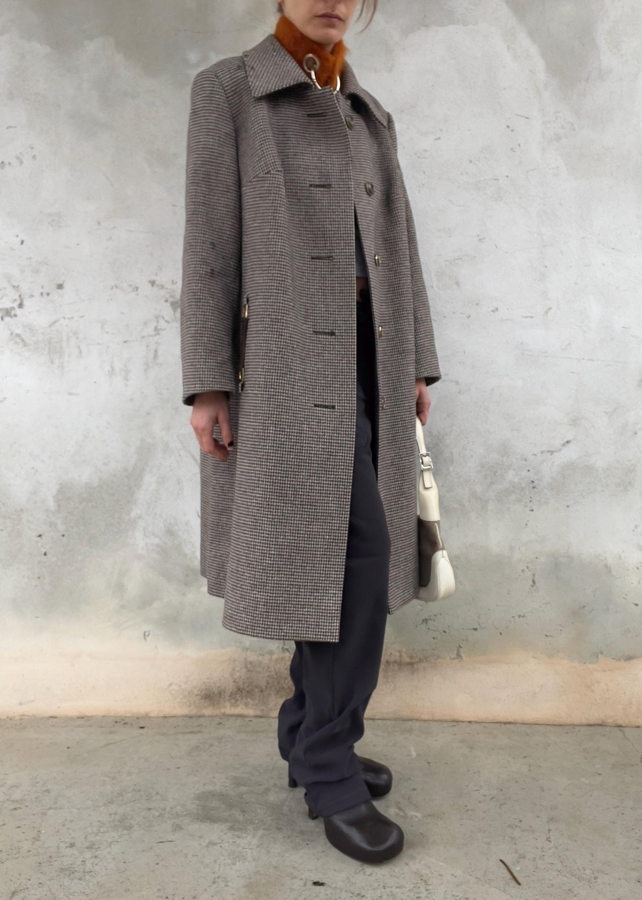 Cappotto invernale pied de pule grigio/marrone